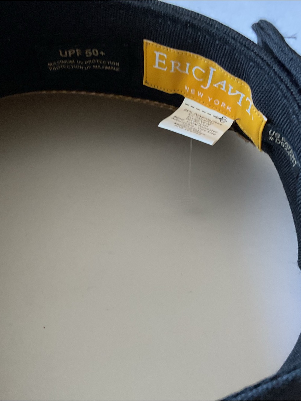 ERIC JAVITS SQUISHEE HALO HAT NATURAL/BLACK ONE SIZE ADJUSTABLE NEW NO TAGS - Picture 12 of 16